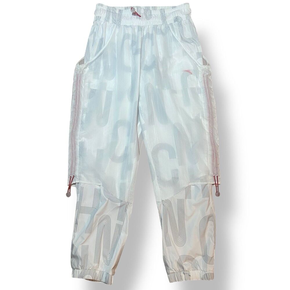 ANTA SPORTS Activewear Pants Joggers Women M White Black Pockets Drawstring